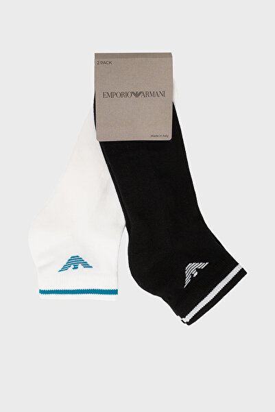 Emporio Armani 2 Pack Socks with Logo Cotton Men's Socks Em000538 Af26261 Mc09F