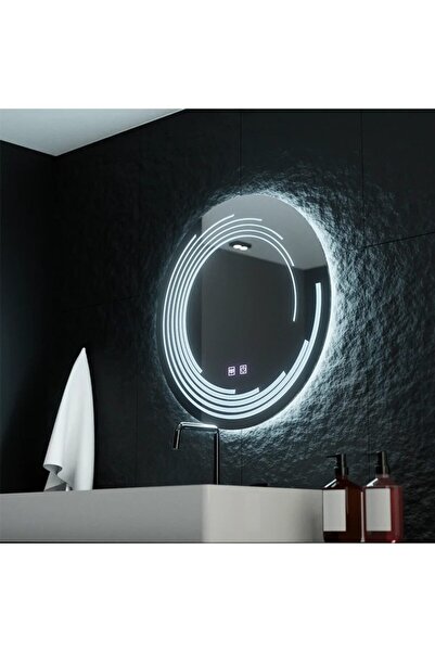 Flippy Oglinda LED Rotunda, 70cm, Lira Touch, Sistem Dezaburire, Dimabila