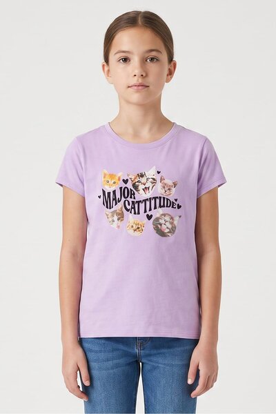 The Children's Place Kids Girl Crew Neck Short Sleeve Graphic Print T-Shirt, ...