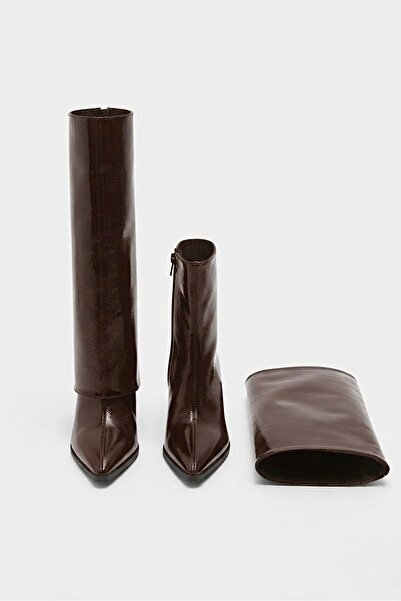 simplicity Women's Brown Snap-On Boots