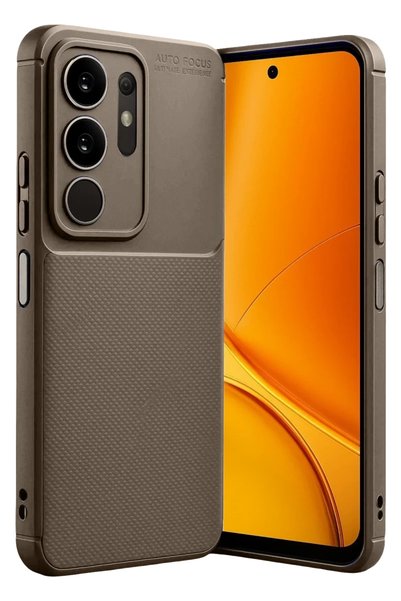 Bezos غطاء كربوني متوافق مع هاتف Vivo Y29 4G مع خاصية التركيز التلقائي - بني