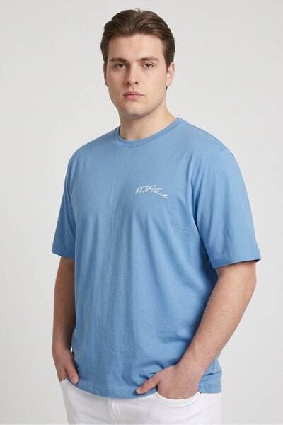 883 Police Men Crew Neck Short Sleeve Brand Logo T-Shirt, Slate Blue