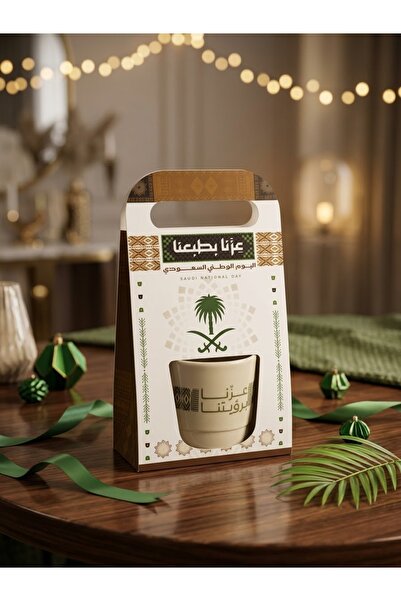 GIFT توزيعات اليوم الوطني الكاسات الرخامية الفاخرة مع الثيم (12 حبة)