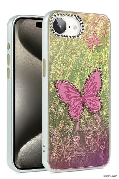 New Face غطاء حماية SPT-GLD Newface لهاتف آيفون 16E بتصميم مرآة - (23426) نمط 5
