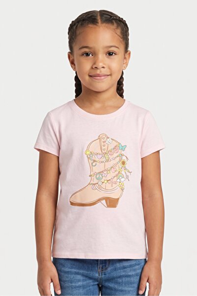 The Children's Place Kids Girl Graphic Print Short Sleeve Top, Pink