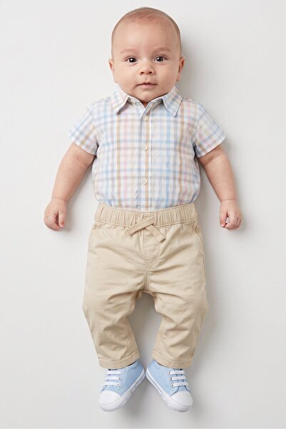 The Children's Place Toddlers Boy 2Pcs Gingham Print Romper And Pants Set, Mu...