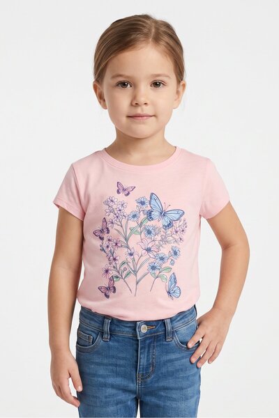 The Children's Place Toddlers Girl Short Sleeve Graphic Print T-Shirt, Pink