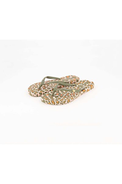 İpanema Women Animal Print III Slipper, Olive and Beige Combo