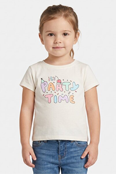 The Children's Place Toddlers Girl Graphic Print Short Sleeve Top, Ivory