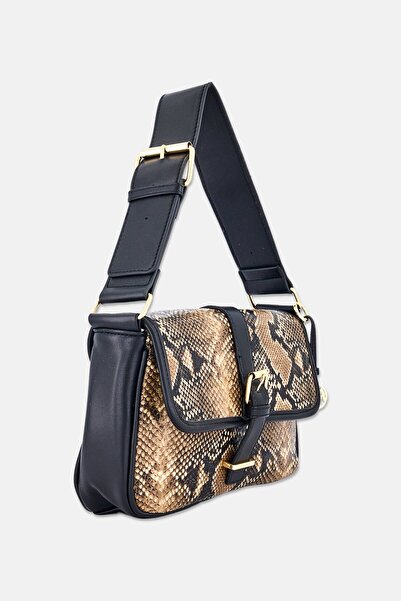 Bebe Women Snake Print Shoulder Bag, Multicolor