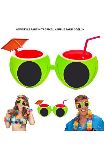 ZERO LAND Spt-Gld Watermelon Shaped Tropical Hawaiian Summer Hello (15539) Pa...