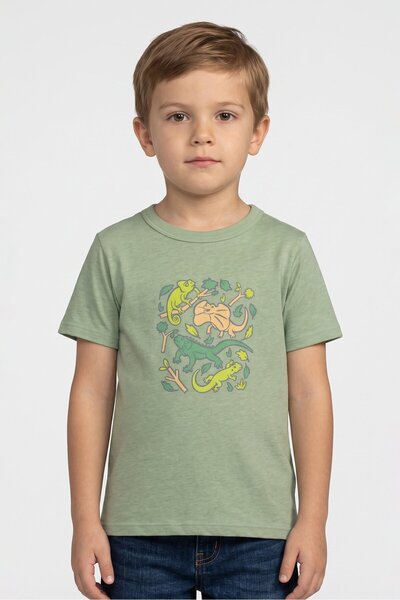 The Children's Place Kids Boy Graphic Print Short Sleeve Top, Green