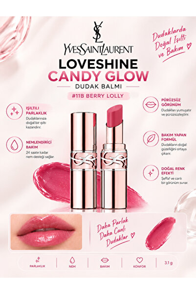 Yves Saint Laurent Loveshine Candy Glow 11B BERRY LOLLY 3.1 g – Nemlendirici ...