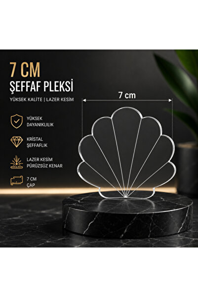 PrestijBM 10 Adet Şeffaf İstiridye Pleksi 7 cm 2.8 mm Kalınlık Boyama ve Süsl...