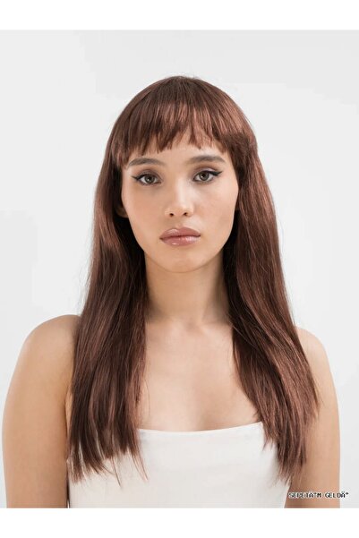 ZERO LAND Spt-Gld Coffee Color Long Straight Party Wig - Long (25422) Brown Wig