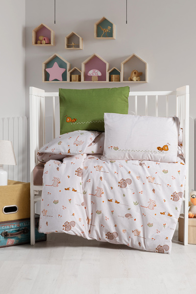 Maison Bebe Kz Baby Park Bedding Set 100% Cotton Ranforce 80X110 cm - Tiny Ant