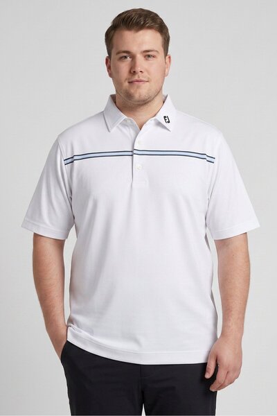 FootJoy Men Sportwear Fit Short Sleeve Golf Polo Shirt, White