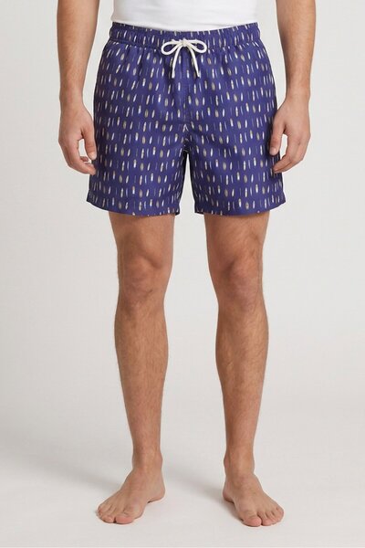 Blue Wave Men Allover Print Board Shorts, Multicolor
