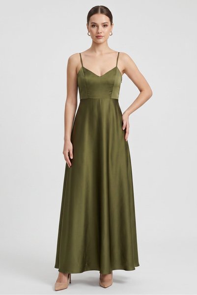 Show Me Your Mumu Women Plain Maxi Dress, Olive
