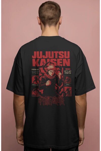 SEVBANO Jujutsu Kaisen Itadori Yuji Anime Printed Unisex Oversize Premium T-S...