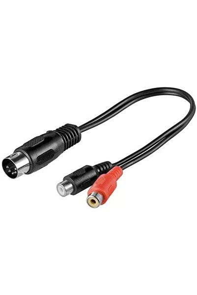 goobay Cablu adaptor DIN tata 180 5 pini la 2x RCA mama 0.2m