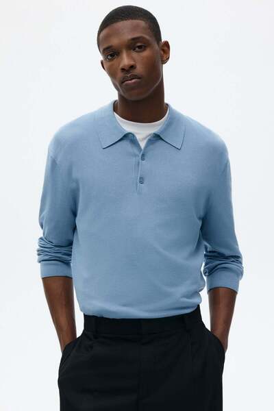 H&M Regular Fit Fine-knit polo shirt