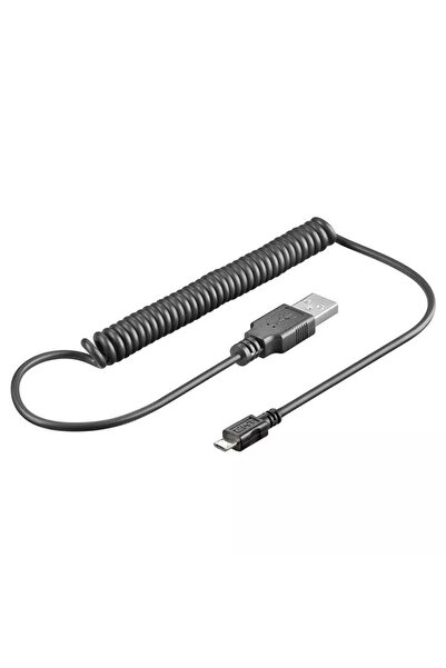 goobay Cablu spiralat USB la micro USB 1m