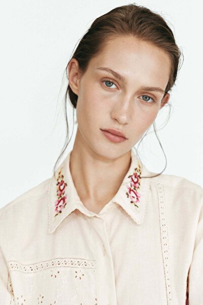H&M Linen-blend pyjama shirt