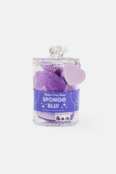 Private Label by G 6 Pieces Heart Shape Beauty Sponge Set, Purple