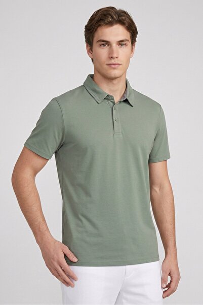 Layer 8 Men Sportswear Fit Short Sleeve Outdoor Polo Shirt, Green