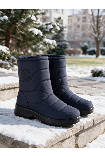 ALOGO Women's waterproof, fur-lined snow boots with Side-Zip Closure and flex...