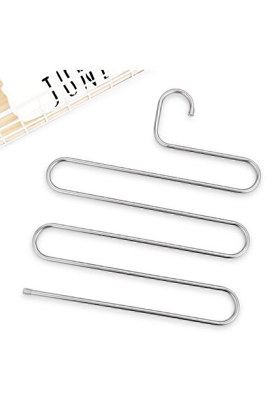 Roichil 4 Adet - Metal 5 Katlı Dolap Içi Pantolon Eşarp Şal Askısı , Çoklu Askılık, Dekoratif Akıllı Askı