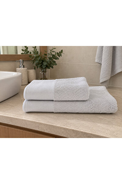 Tanem Home Σετ 2 πετσετών από 100% βαμβακερό σατέν με σατέν περίγραμμα, 50x90...
