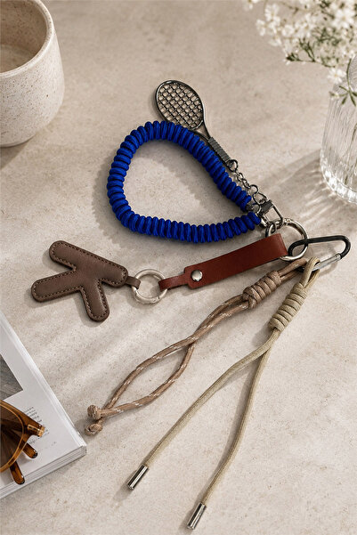 HomeStore Racket Letter Colorful String Keychain