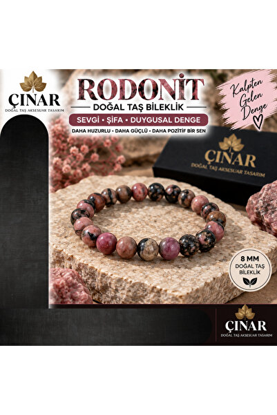 Generic Brand Rodonite Natural Stone Bracelet |   Çınar Natural Stone Accesso...