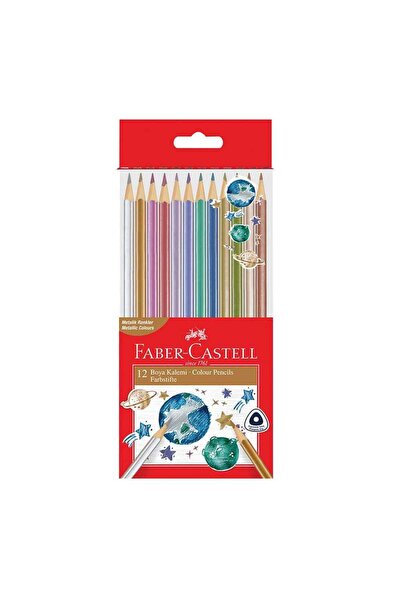 Faber Castell FABER BOYA KALEMİ ÜÇGEN METALİK 12Lİ 000006