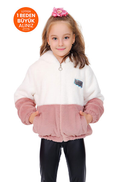 markam pink Çift Renkli Peluş İçi Astarlı Kız Çocuk Mont