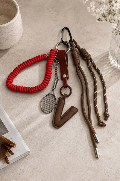 HomeStore Racket Letter Colorful String Keychain