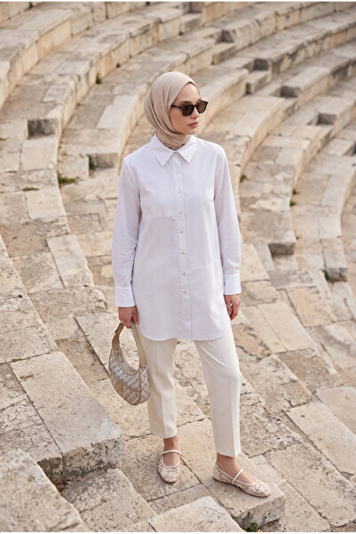 Armine TREND Çizgili Asimetrik Blok Detaylı Düğmeli Uzun Kollu Oversize Gömle...
