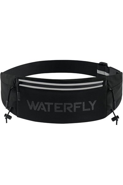 WATERFLY Running Belt Fanny Pack: Breathable 3 Pocket Waist Bag for Men Women...