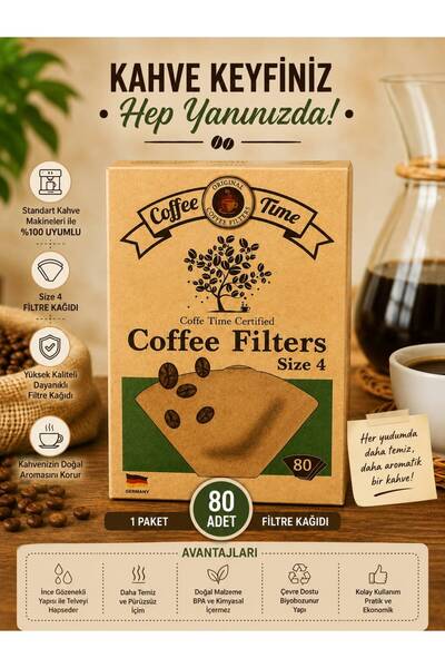 Coffee Time Kahve Filtre Kağıdı No:4 80'li