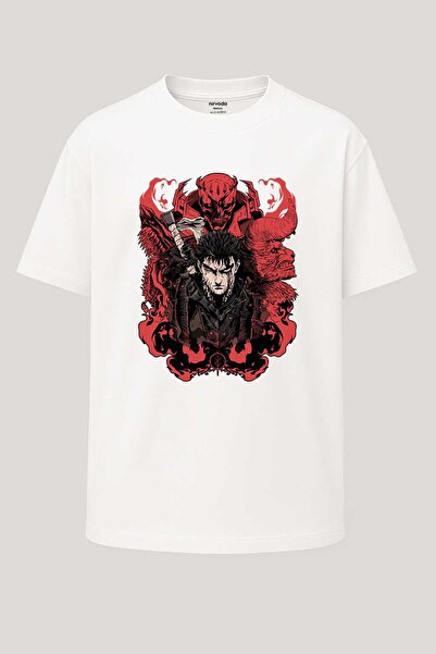 nirvoda Oversize Guts Dark Warrior Berserk Printed T-Shirt