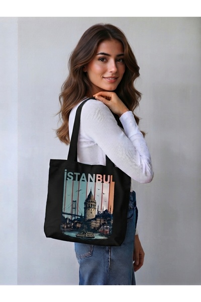 Baran Işık Sümer Işık Istanbul Retro Design Galata τσάντα ώμου με στάμπα από ...