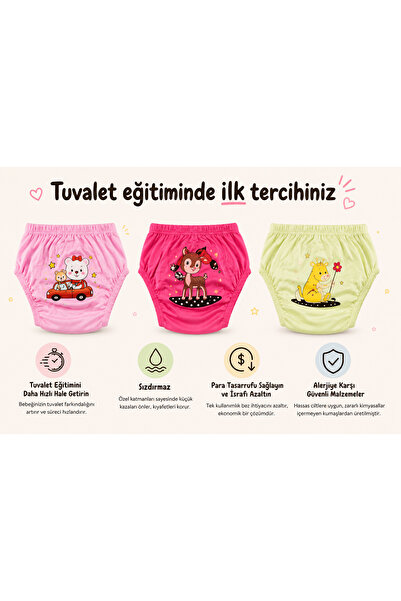 Tuvalet Alıştırma Külodu 3'lü Set