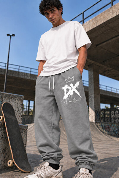 DAXİS Sportwear Company Men's Oversize Sweatpants Printed Loose Elastic Cuffs...