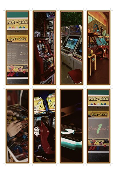 OEM Σετ 8 ρετρό σελιδοδεικτών με σχέδιο μηχανής arcade, vintage σχέδιο gaming...