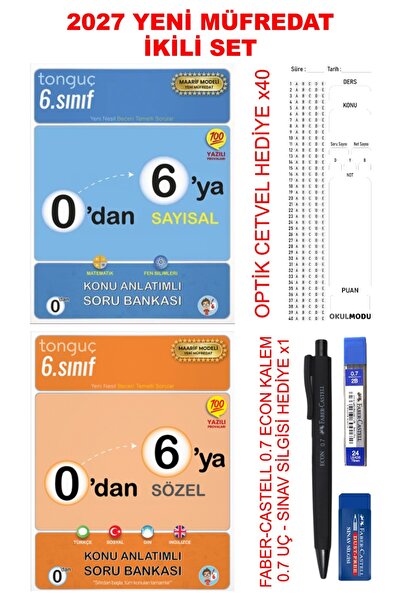 Tonguç Yayınları 0'dan 6'ya Sayısal - Sözel Konu Anlatımlı Soru Bankası 2'li Set