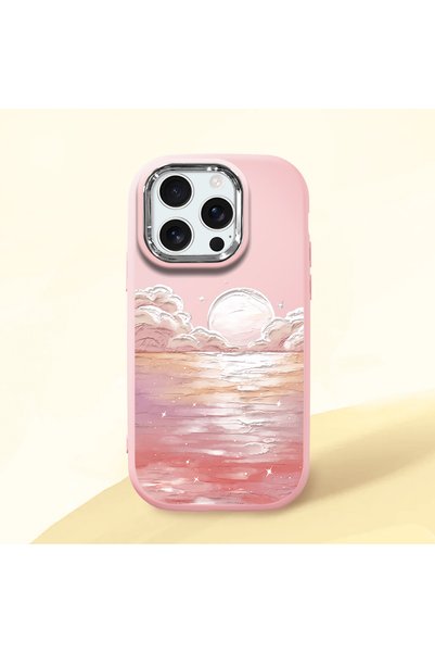 ucuc حافظة سيليكون وردية متوافقة مع هاتف iPhone 16 Pro Max، ممتصة للصدمات، مع...