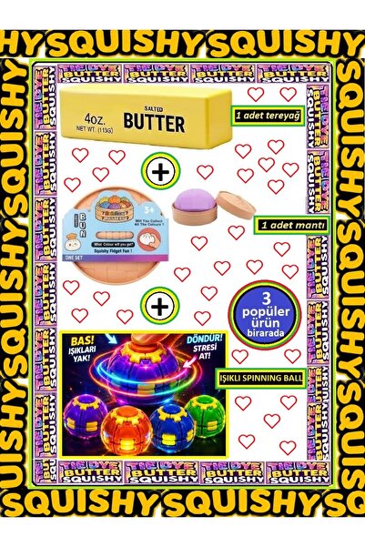 OYUNCAKSAHİLİ Çin Mantısı Butter Tereyağı Işıklı Spinning ball Topaç 3 Popüle...