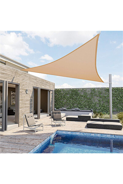 Generic Brand Parasolar triunghiular, kaki, 3x3x3 m, impermeabil, exterior